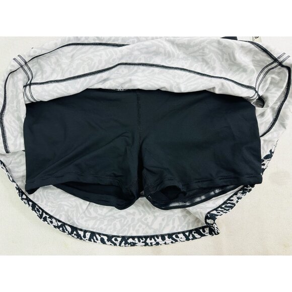 Lululemon Pace Rival Skirt II 4 Way Stretch Brushed Animal Whit Black 6 Reg EUC - Picture 4 of 8
